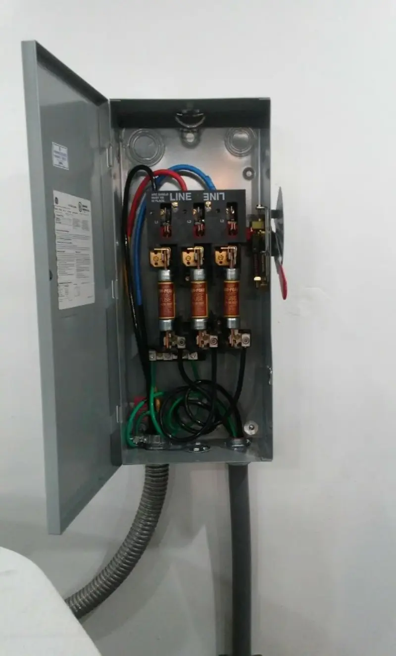 Three-phase disconnect switch installed for Electrical Wiring & Rewiring in North Terre Haute